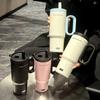 316 Stainless Steel Insulated Water Cup with Straw, Large Capacity, Handle, Portable Tea Container for Outdoor/Car Use