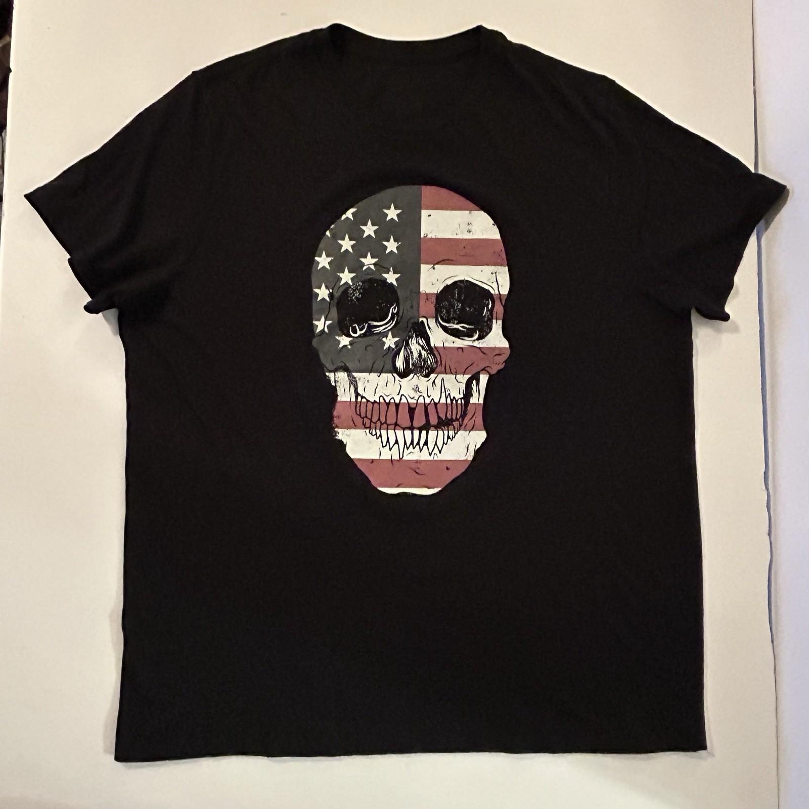 American flag skull graphic T-shirt XL American Badass Unisex T-Shirt S