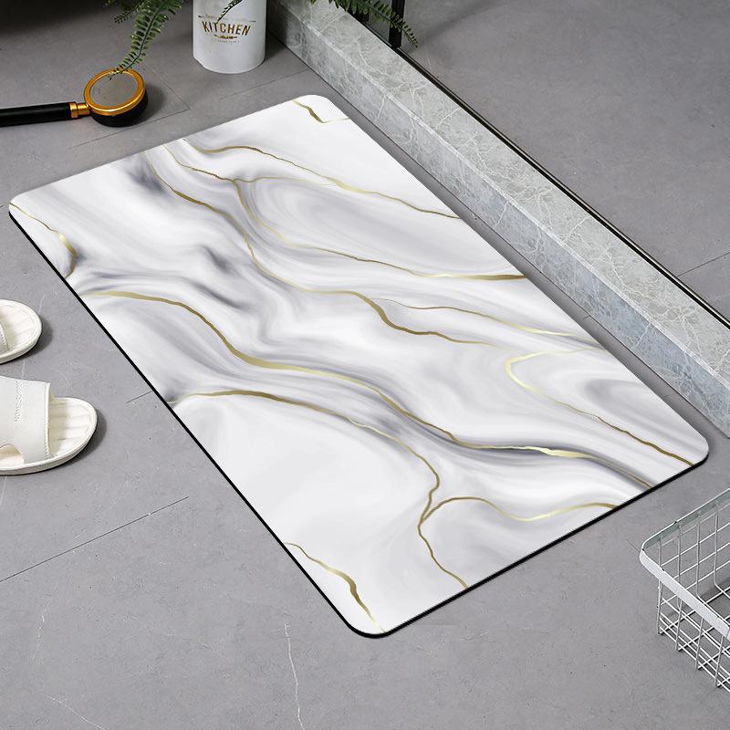 Light Luxury Marble, Diatom Mud, Water-absorbing Quick-drying Floor Mat, Non-slip and Dirt-resistant At the Bathroom Door