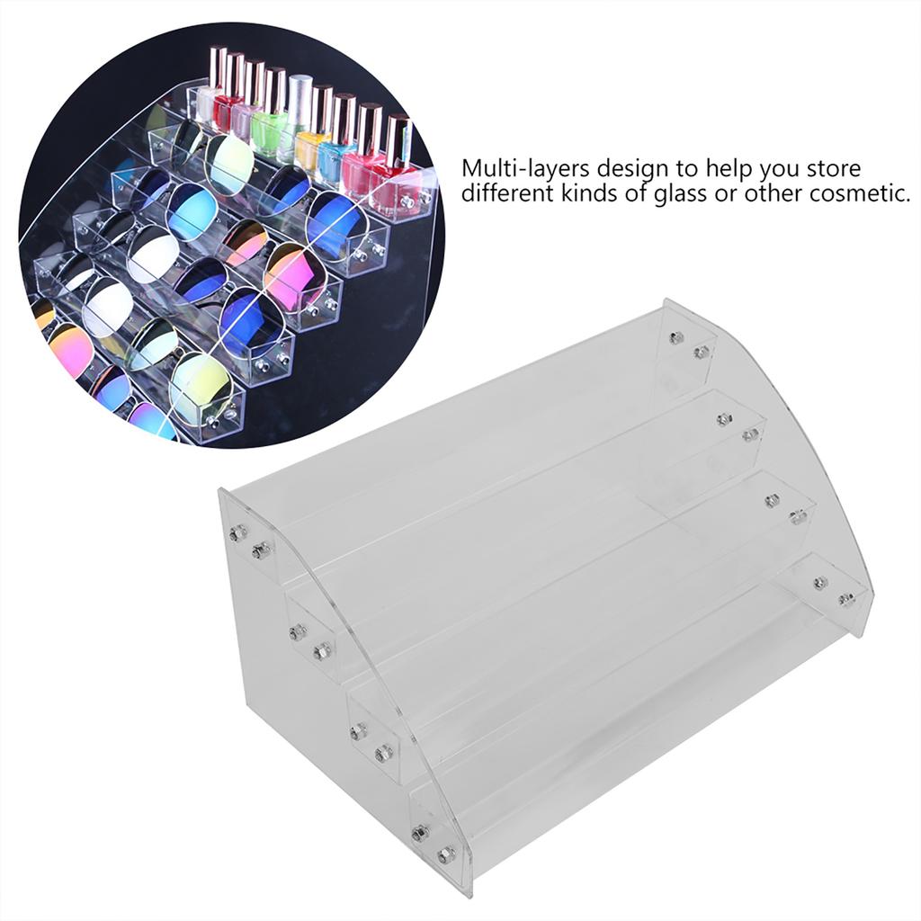Suport de afișare acrilic transparent cu mai multe straturi, Raft organizator, Cutie de depozitare pentru cosmetice, Patru straturi