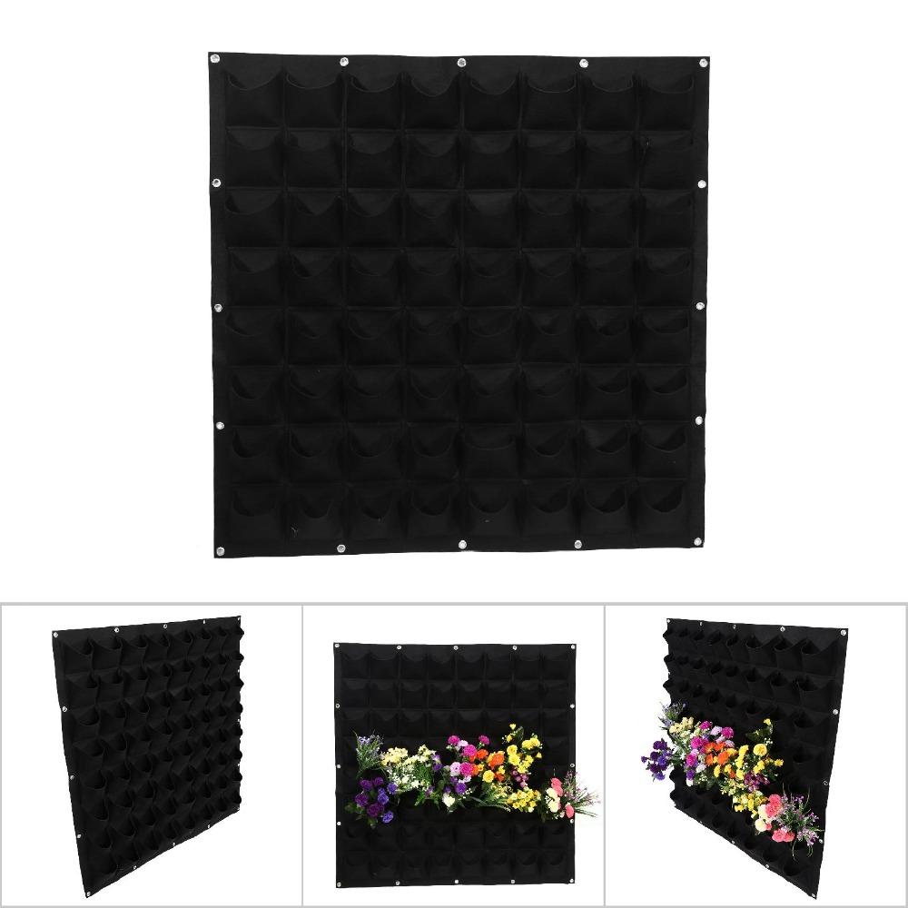 64 Pockets Plant Bag 100*100cm Grow Bag Durable Wall Plant Bags  Flower and Vegetable Planting