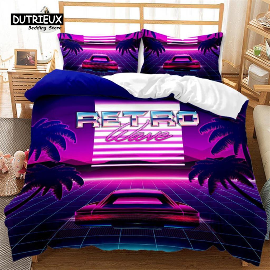 Hawaiian Summer Beach Duvet Cover Exotic Tropical Seascape Bedding Set Microfiber Palm Trees Comforter Cover For Kids Adult Room