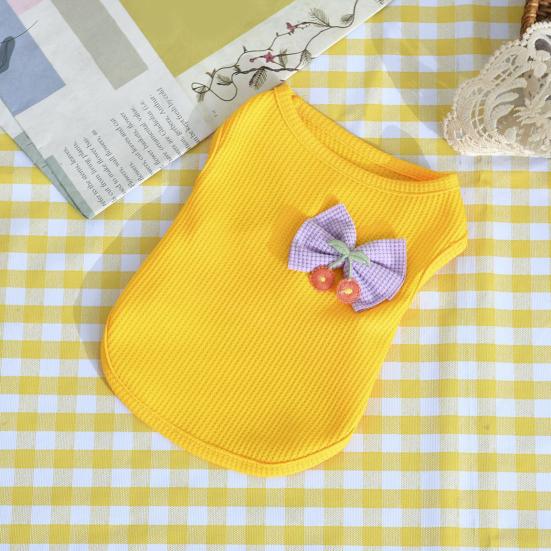Summer Pet T-shirt Breathable Sleeveless Round Solid Color Medium Dog Collar Small Puppy Tee Shirt Clothes Pet Supplies