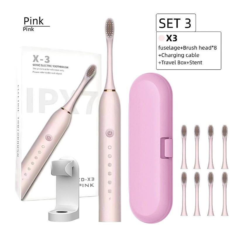 Electric Toothbrush, Rechargeable Model, Universal Soft Bristle Brush for Adults and Children, Portable Travel Set for Home Use, Toothbrush.