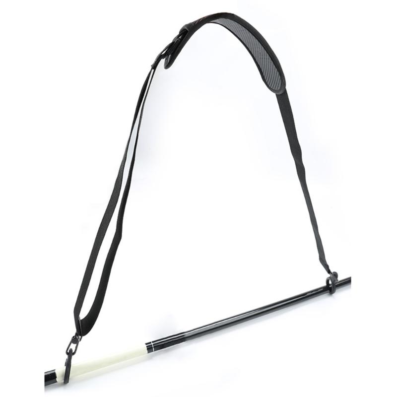 Fishing Rod Carriers Strap With 2 Silicone Rings & Rod Strap For Fishing Rod Adjustable Fishing Rod Shoulder Harness