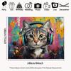 Hip Hop Cat 2D Backdrop, Colorful Graffiti & Music Photo Background