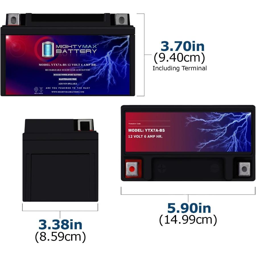 

YTX7ABS Battery for Tao Tao 50CC Scooter 2009 Pack of 4 Reliable Power Supply for Urban Commuting and Leisure Riding LongLastin United States