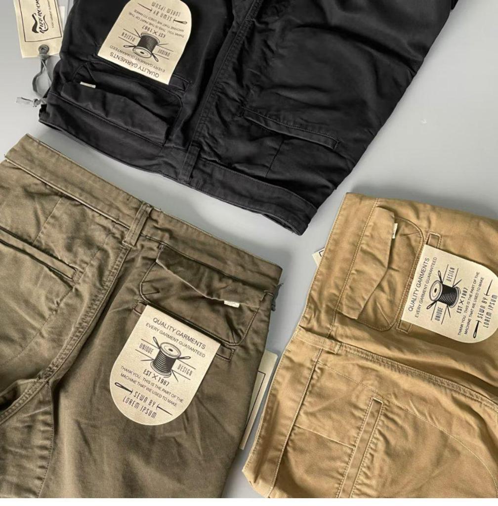 Men's Plus Size Loose Fit Pure Cotton Cargo Pants with Big Pockets - Straight Leg Casual Long Pants