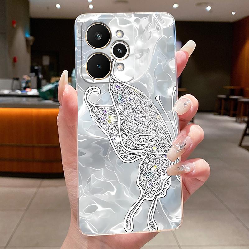 For Realme 15 Pro 15T 5G Elegant Flower Butterfly Bow Phone Funda Cover RMX5106 RMX5101 Soft Silicone Transparent TPU Jelly Case