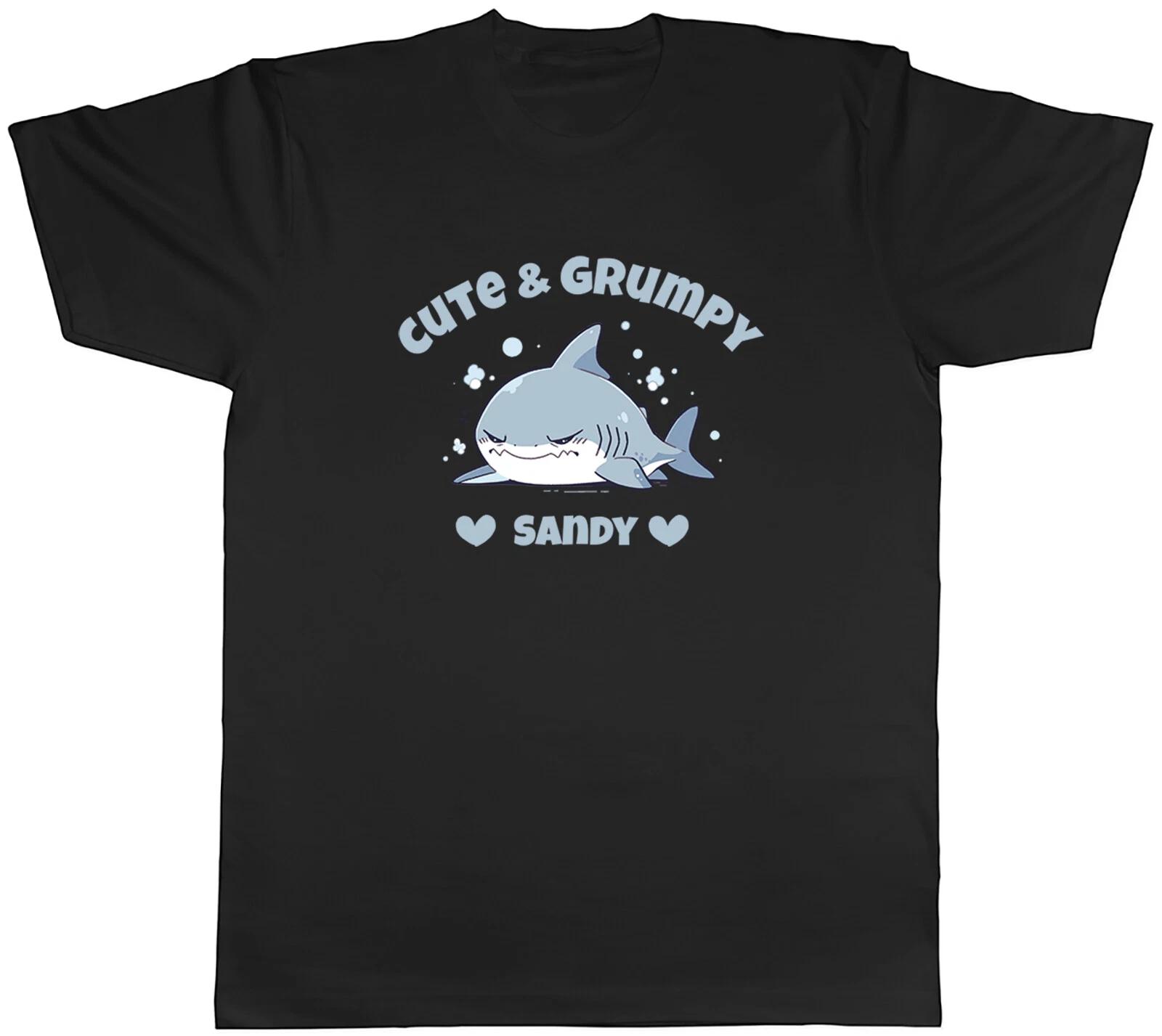 Personalised Shark Cute & Grumpy Mens T-Shirt Marine Ocean Tee Gift M