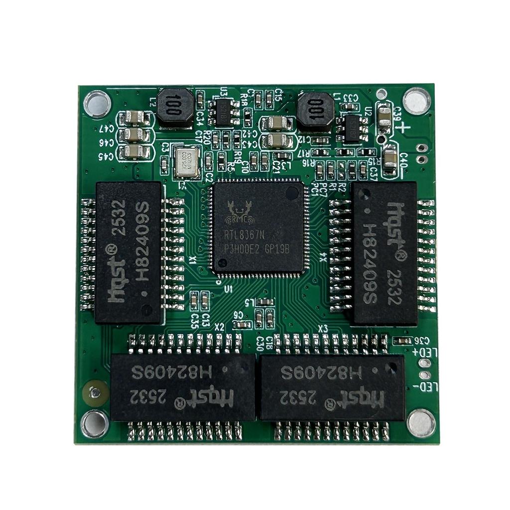 Industrial 4-Port Gigabit Switch Module for Network Video Transmission (38x38mm) Built-in PCBA