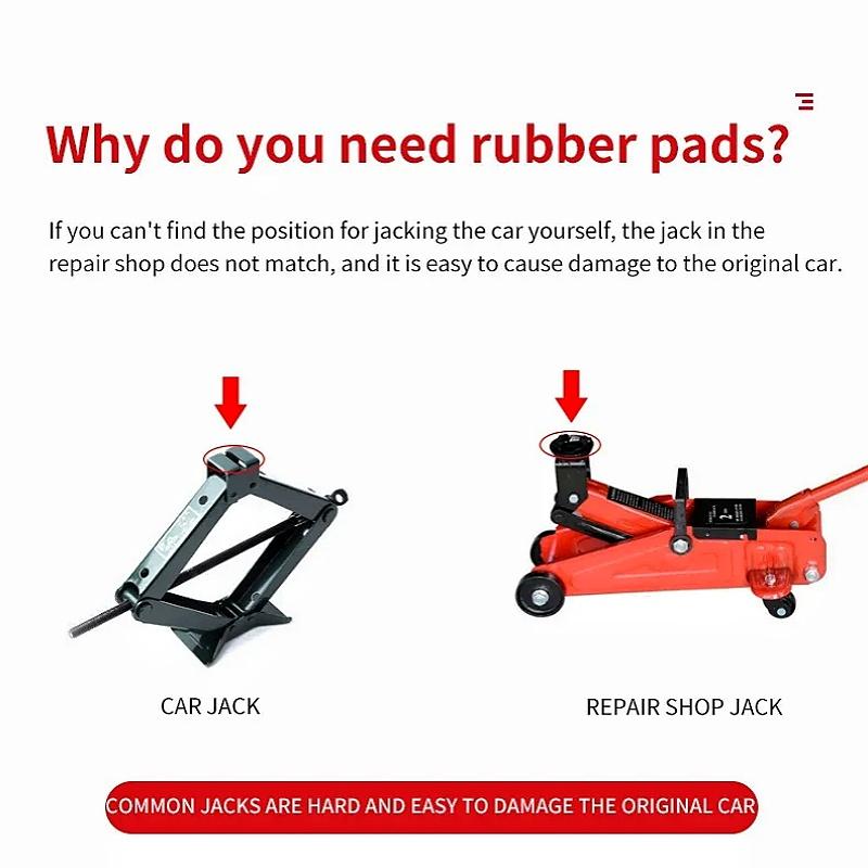 Tesla modelY Car Lift Jack Stand Almofadas de borracha pretas Borracha Slotted Floor Jack Pad Quadro Adaptador de trilho Universal