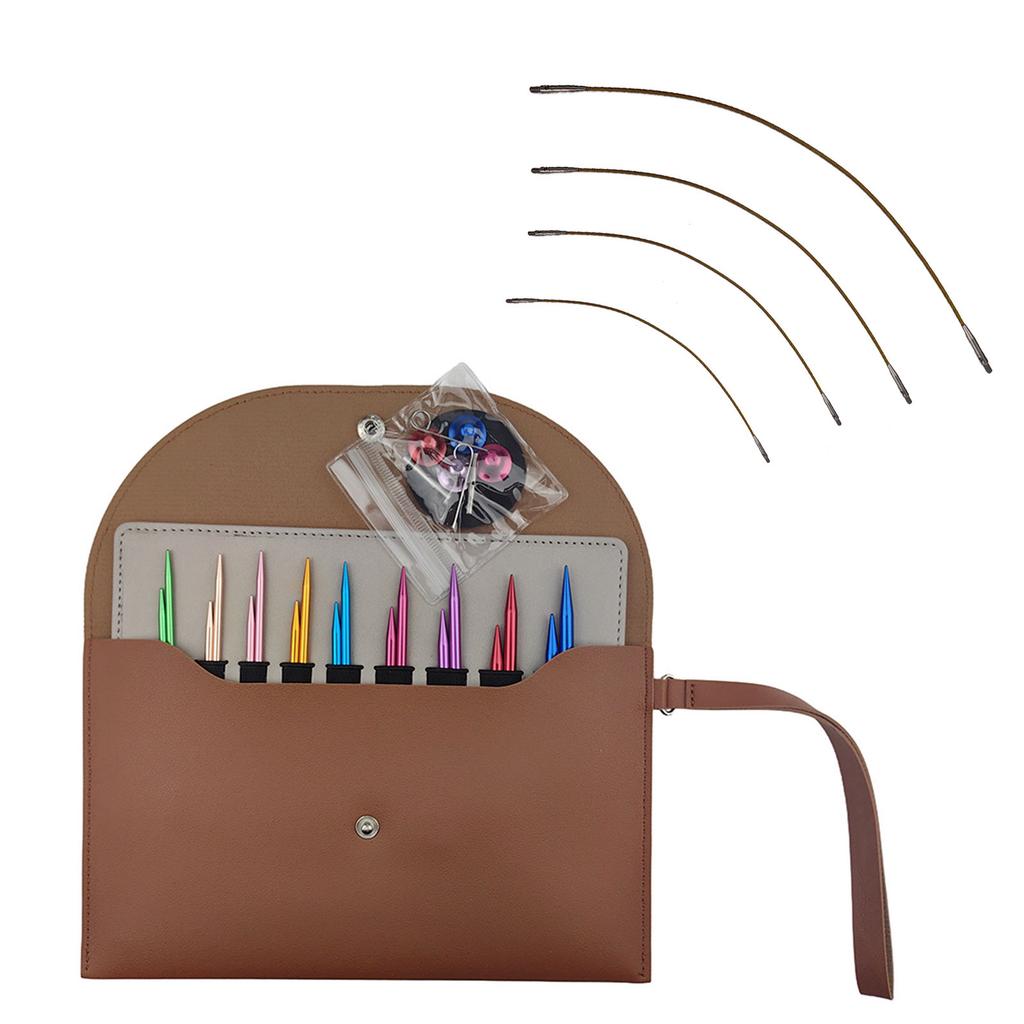 9Pairs Interchangeable Circular Knitting Needle Set 3.0mm-6.0mm for Knitting Sweater Sock Aluminum Knitting Needle Set