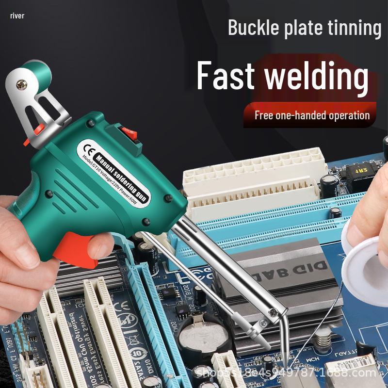 Handheld Portable 60W Electric Soldering Iron with Auto Solder Feed, US/EU Standard