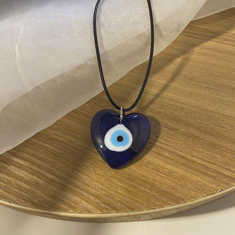 Halskette mit Anhänger „Devil's Evil Eye“ für Damen und Herren, Stern, Herz, rund, blaues Glas, baumelnde Schlüsselbeinkette, Vintage-Schmuckzubehör