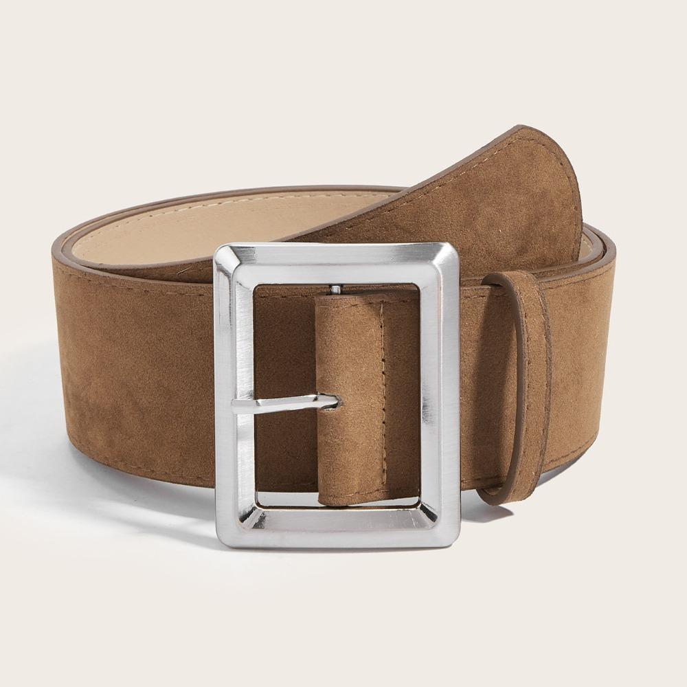Trendy Suede Leather Wide Belt Luxury Design Business Waist Strap Trouser Dress Belts  Gifts