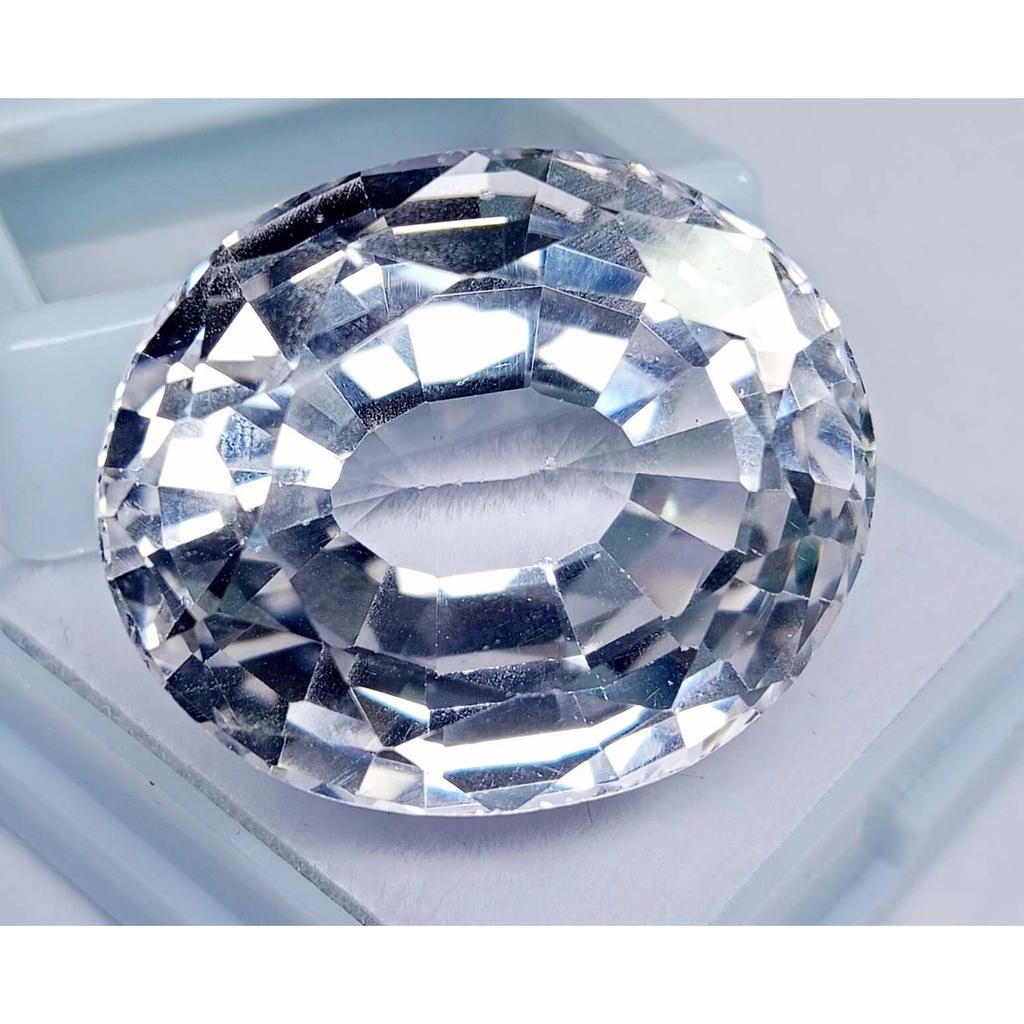 Beautiful Natural White Sapphire 64-65 Ct Oval Cut Certified Loose Gemstone