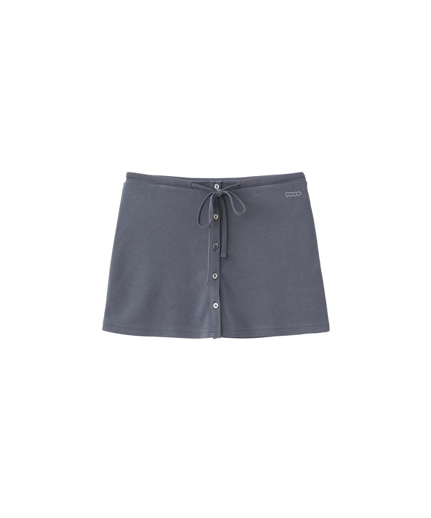 POEV Relaxed-Fit Layered Skirt Pants - Dark Navy