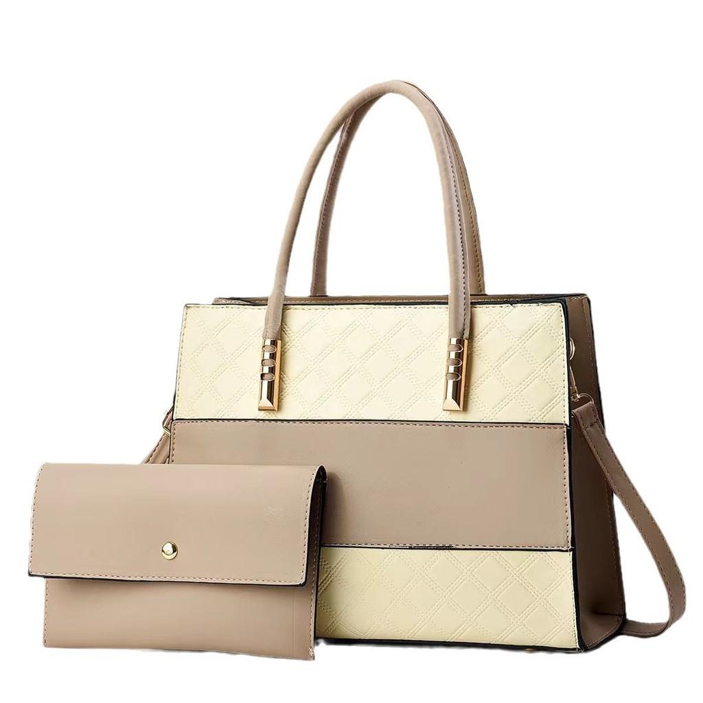 Stylish Large Capacity Patchwork Tote Bag For Moms With Retro Urban Chic Design