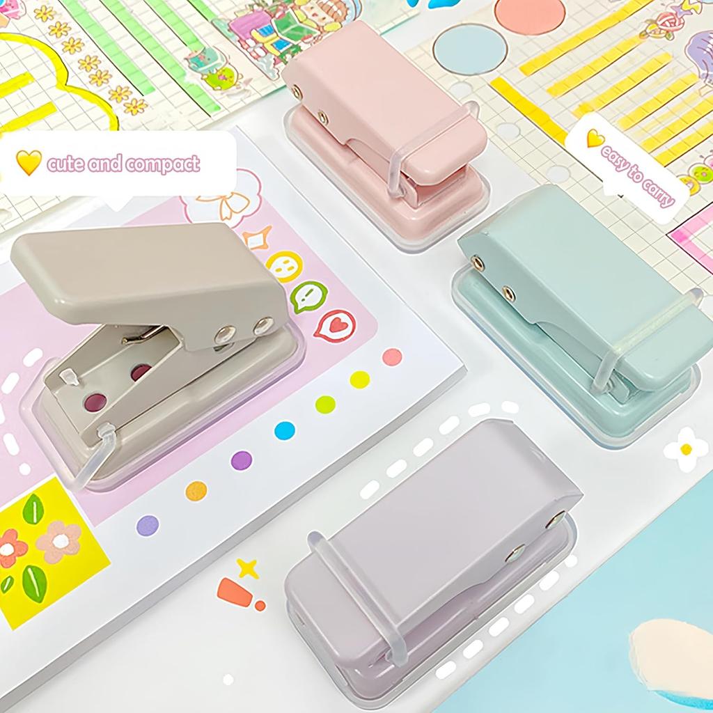 1pc Mini Single Hole Punch 6mm Circle Holes Small Tiny with Non-Slip Removable Base & Lock for Journaling