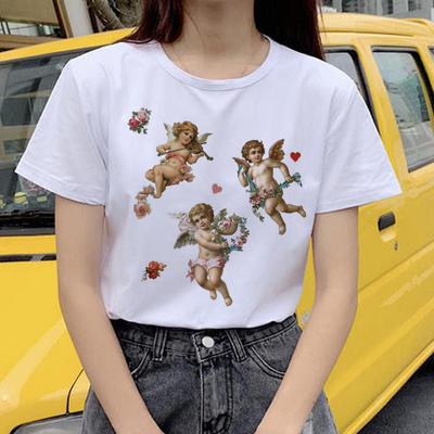 Angel Harajuku Ullzang T-Shirts Women Kawaii Funny Cartoon T-Shirt 90s Graphic Grunge Cute Tshirt