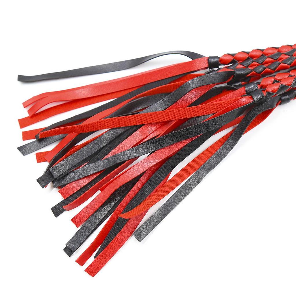 Adult Erotic 8-Strand Braided Leather Whip - Snake & Horse Whip Alternative Toy