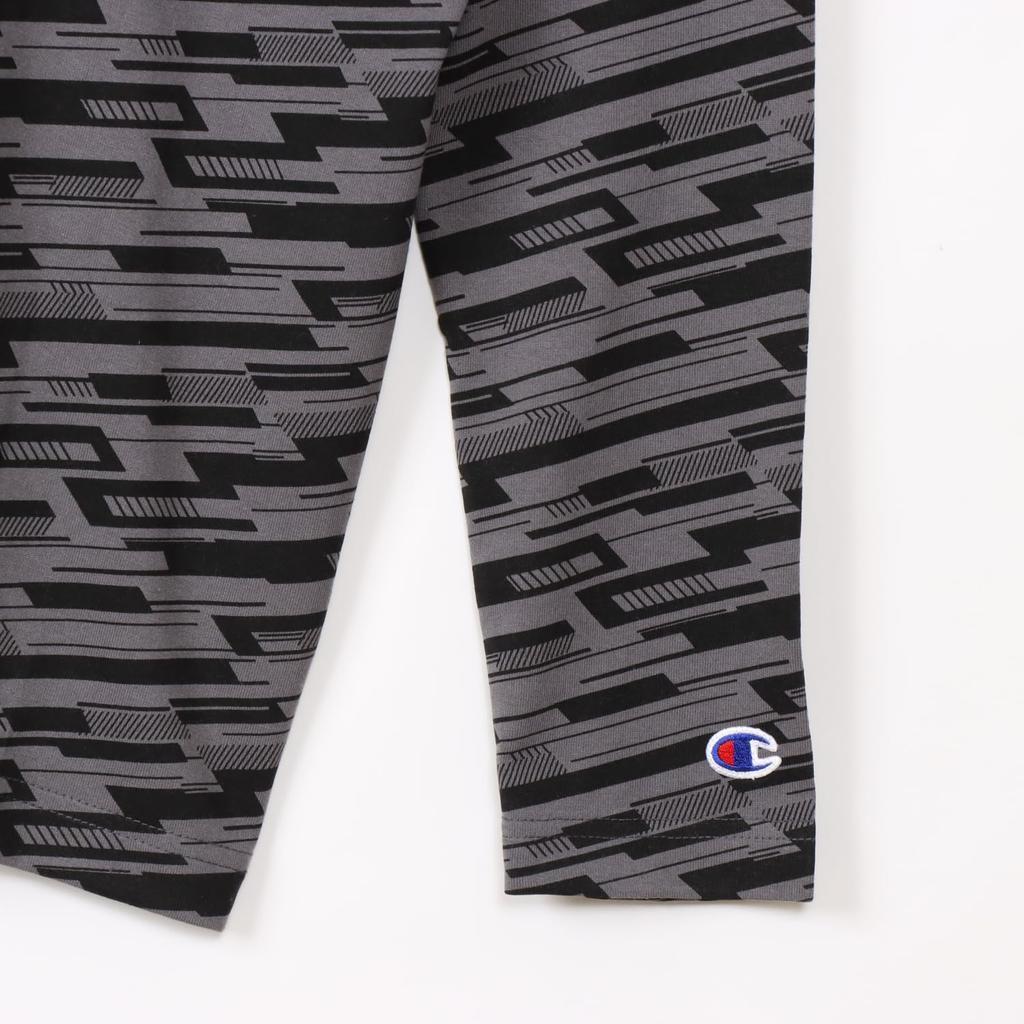 Champion Long Sleeve Crew Script School Charcoal Kids' T-Shirt, Neck, Logo, Boys, CK-YS405,