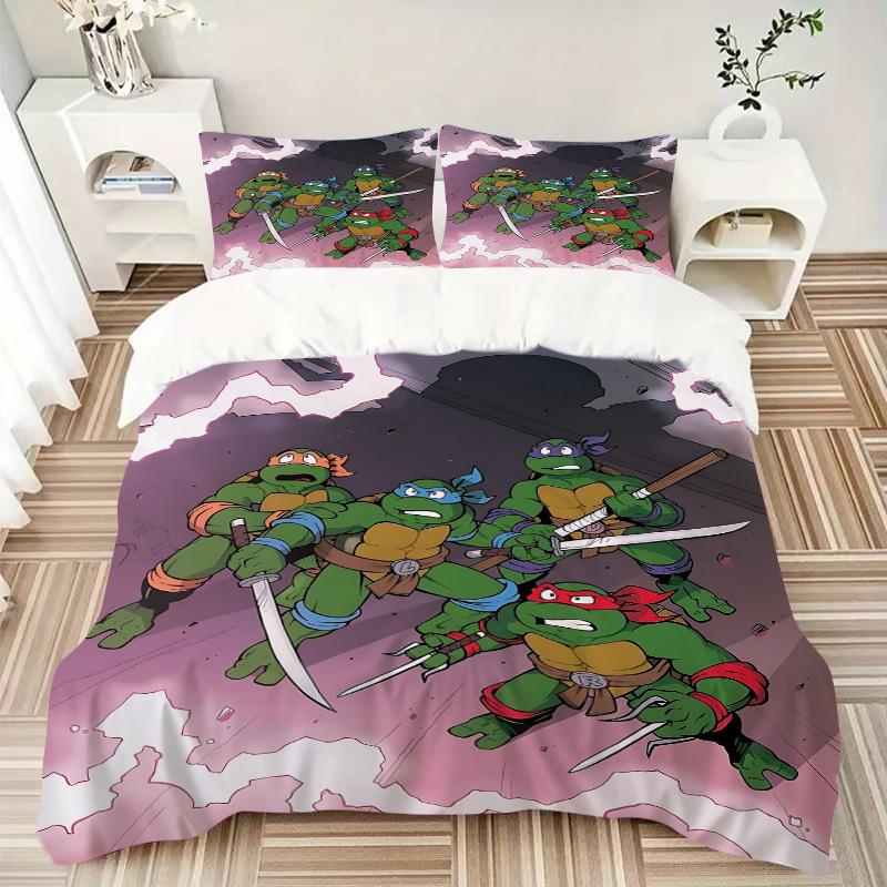 3pcs Turtles Duvet Cover Set, 1 Duvet Cover + 2 Pillowcases (No Insert), High-Definition Print, Home & Dorm Set yy251208008