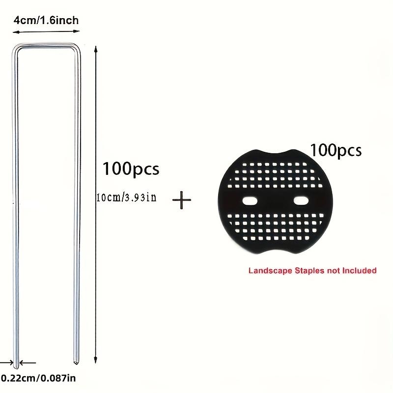 

200pcs 100 Heavy Duty U Shaped Ground Stakes 100 Washers for Outdoor Tents Garden Fabric Landscape Weed Control Fabric High Strength Lawn Anchoring 2.2*40*100mm