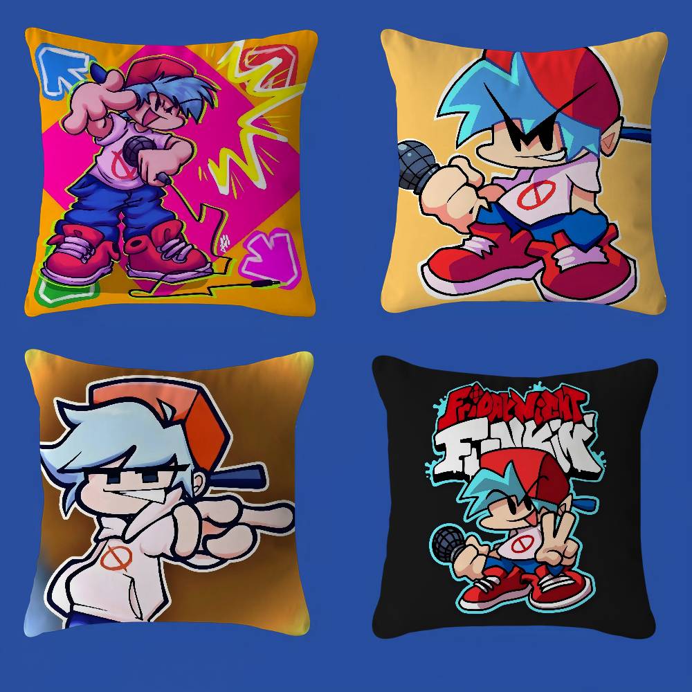 F-Friday N-Night F-Funkin Cushion Cover Pattern Soft Plush Pillow Case For Home Living Room Sofa Deco