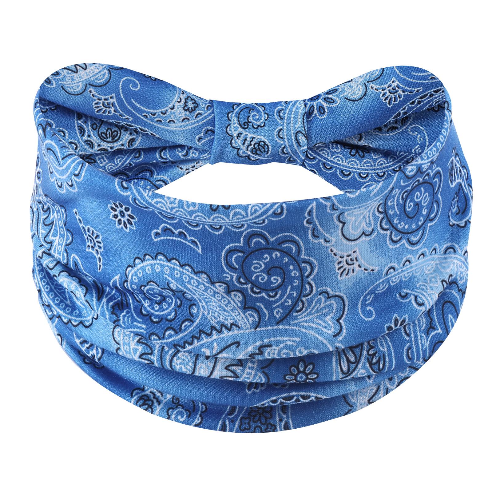 

Women s Bohemian Wide Headband - Yoga & Running Hair Accessory синий