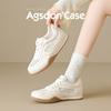 Augustus Single Net Little White Shoes Women's 2025 New Summer Academy Style Casual Flat Baseplate Shoes Sports Moral Training Shoes