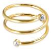 Glänzende Kristall High-End Anlaufgeschützte Mode Geometrische Offene Vergoldete Edelstahlringe für Damen Ehering Schmuck Geschenke