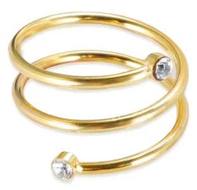 Glänzende Kristall High-End Anlaufgeschützte Mode Geometrische Offene Vergoldete Edelstahlringe für Damen Ehering Schmuck Geschenke