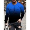 2025 3D Wolf Print Men's Round-neck T-shirt Street-style Men's Long-sleeved T-shirt Autumn-winter Daily Casual Men's Warm Top