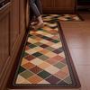 Kitchen Floor Mat PVC Leather Waterproof Non-slip Carpet Home Decoration Rug Stain-proof and Oil-proof Floor Mats Modern Style