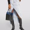 New ISSEY MIYAKE Platinum PVC Tote Bag, Shopping Bag, Handbag Regular Women's Metal Blue Gray BB18-AG142-72