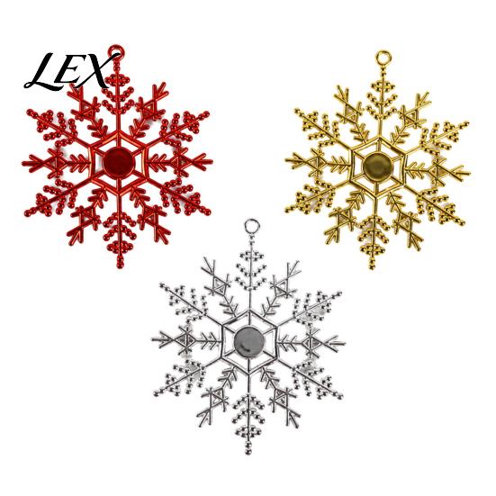 Decorative Ornaments for Christmas Season 3Pcs Tree Snowflakes Ornaments, 10cm Glitter Hanging Plastic Snowflake Reusable Holiday Party Window Display