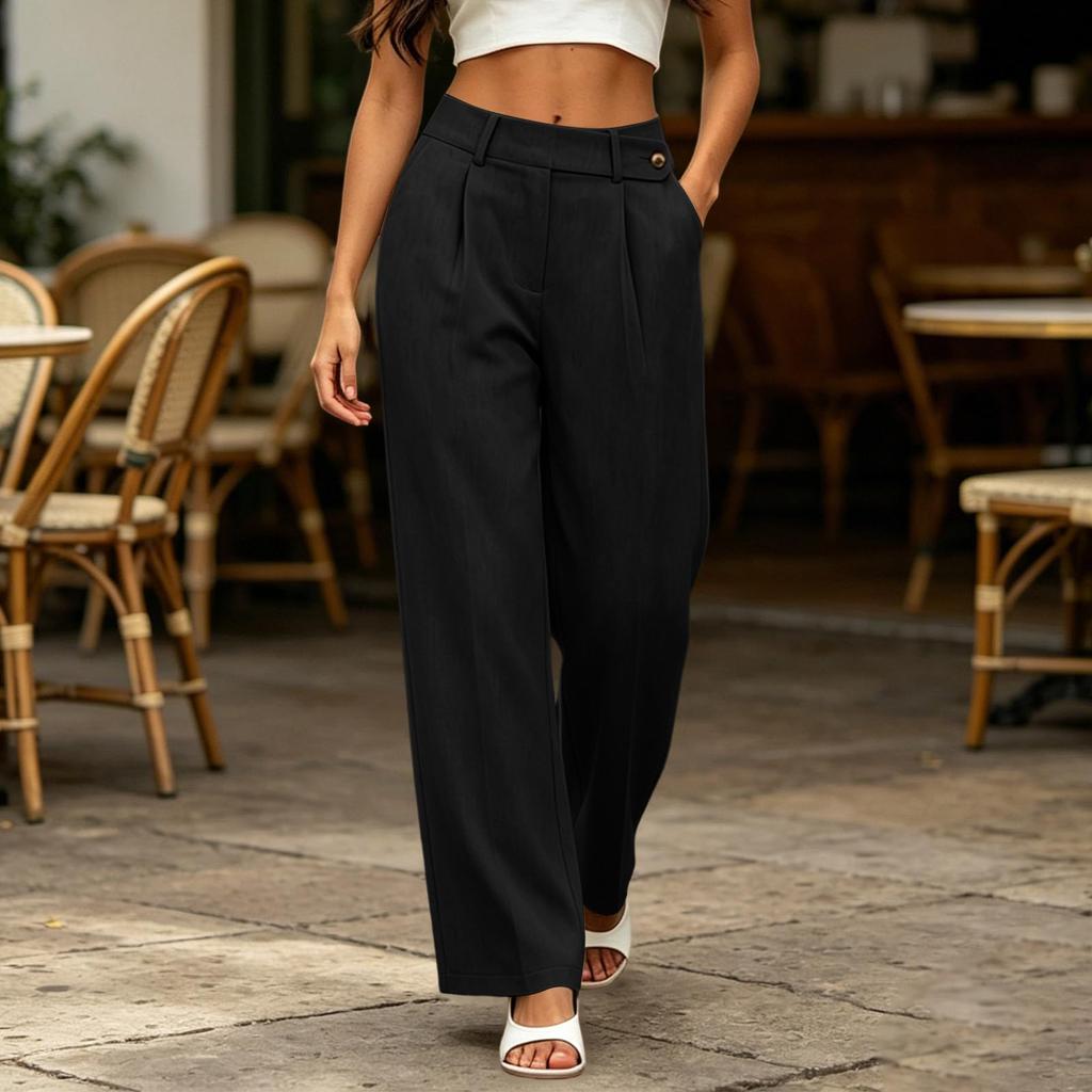 Women's Casual Wide Leg Pants with Pockets for Everyday Wear