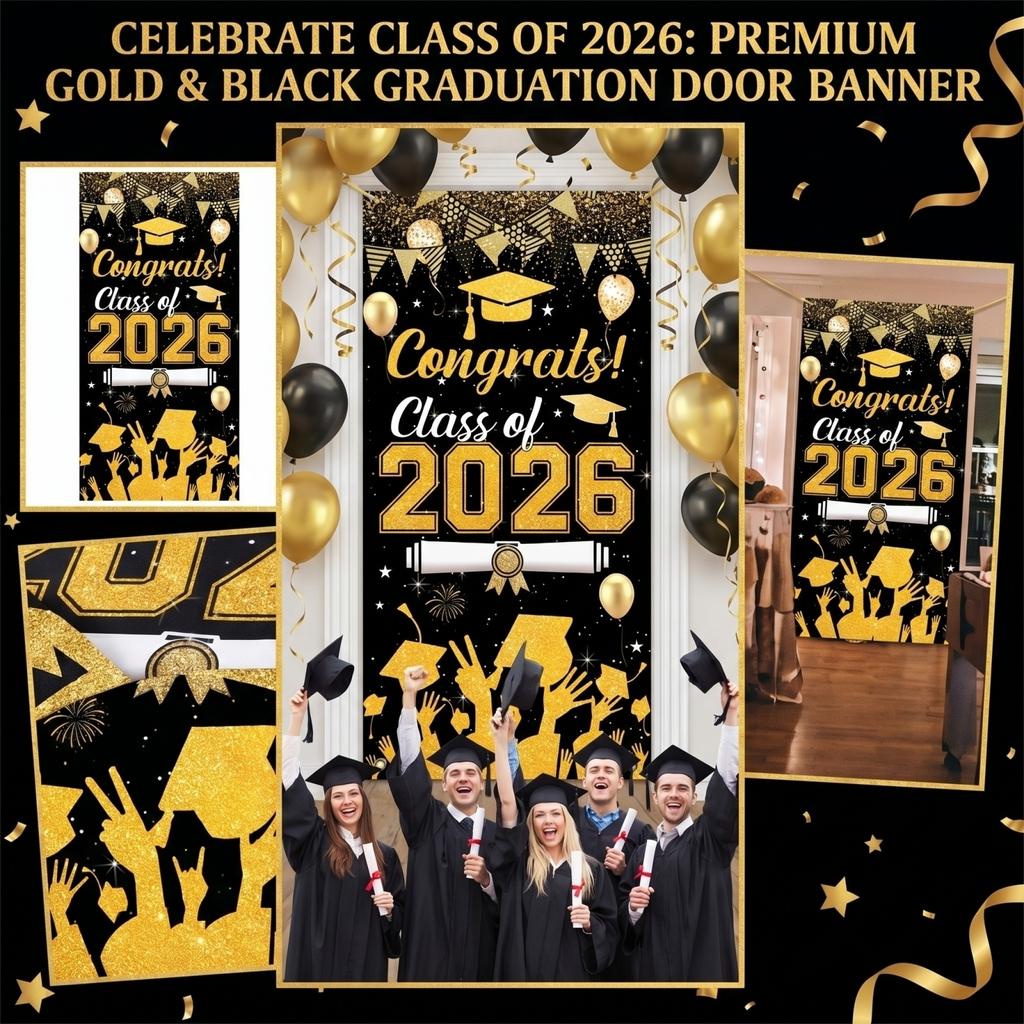 Graduation Class Decoration Door Flag Hanging Flag Graduation Party Decoration Supplies