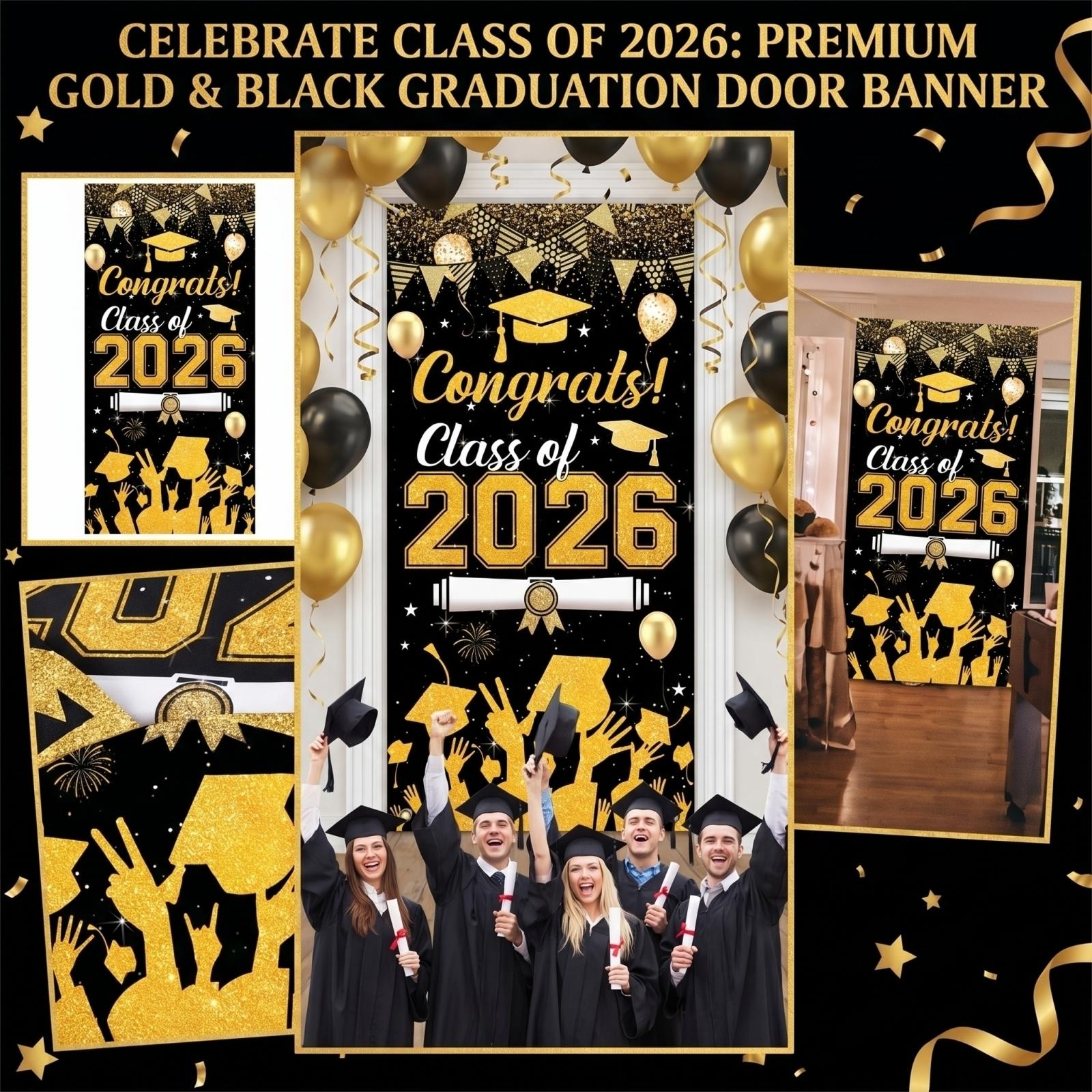 

Graduation Class Decoration Door Flag Hanging Flag Graduation Party Decoration Supplies One Size