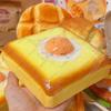 Big Fried Egg Toast Squishy Slow Rising Big Thick Egg Bread Squishy Slow Rebound Squeeze Toy Anti Stress Release Hand Relax Toy