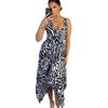 Vestido Midi Plisado con Estampado de Zebra para Mujer AX Paris
