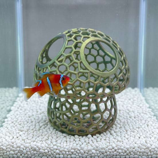 Fish Tank Landscaping Ornament, Betta Shelter House Aquarium Decoration, Hollow PLA Material Safe Fish Habitat Accessory