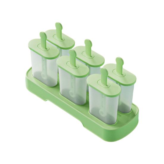6Pcs Ice Cream Mold Plastic Popsicle Maker for Homemade Fruit Ice Cream Yogurt Popsicles Chocolate Pudding Molds for Children
