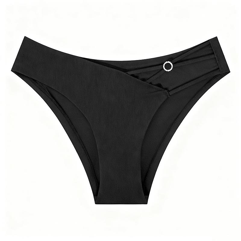 1PC Triangle Panties Breathable Underwear Mature-Fitting Hand Washable Exquisite Thin-strapped Design Daily Wear Black/Red