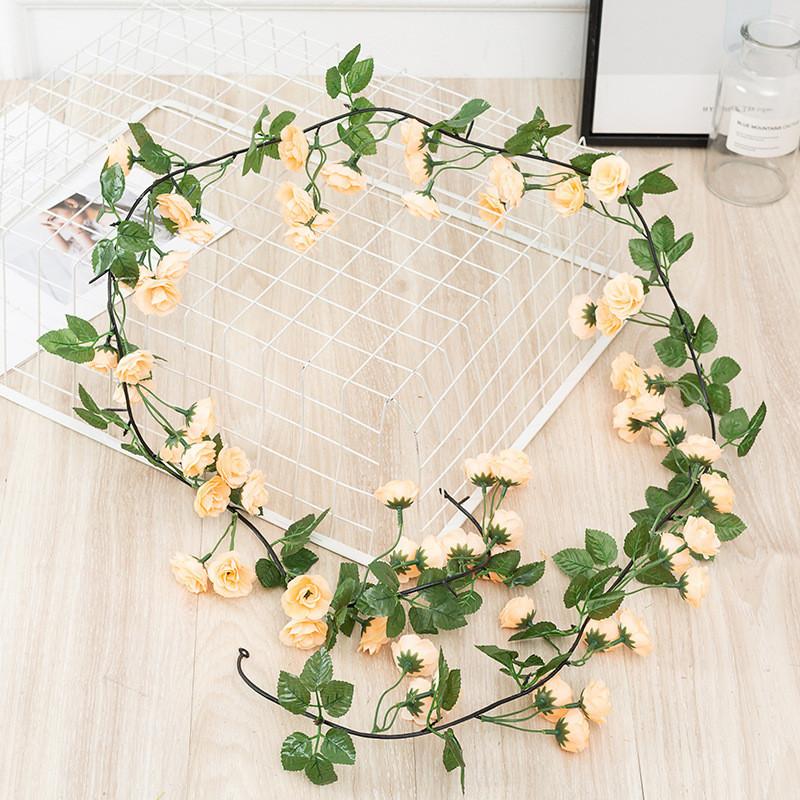 Elegant 69-head White Rose Artificial Vine For Wedding And Home Decoration