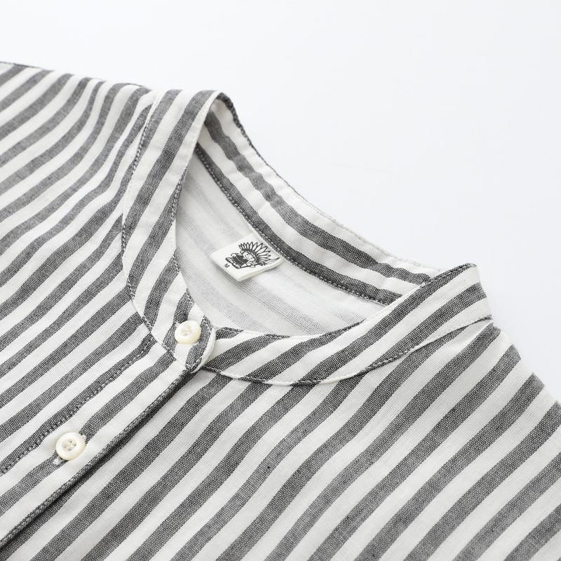 Stand Up Collar Short Sleeved Pure Cotton Double-layer Cotton Soft Glutinous Shirt Sleeveless Flanging Skin Friendly Short Sleeved Shirt
