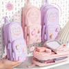 Multi-layer Large-capacity Beautiful schoolbag pencil case simple and cute girl stationery pencil case