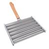 Hot-Dog-Rolle Wurstständer mit Holzgriff Edelstahl BBQ Hot-Dog-Griller für gleichmäßig gegarte Würstchen 5 Kapazität